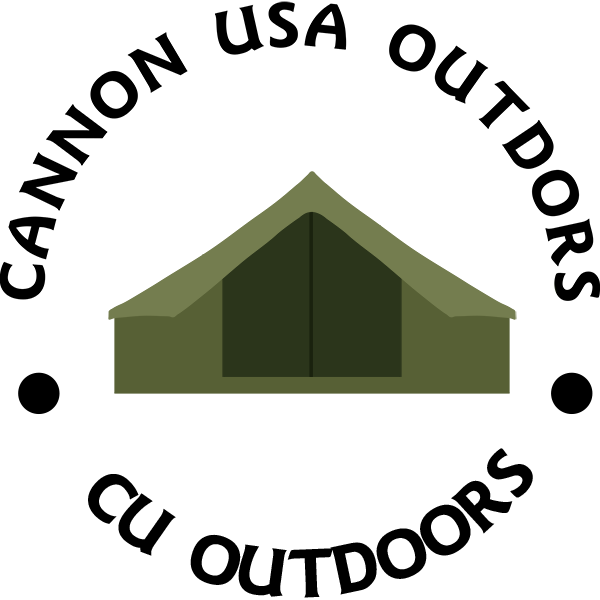 Cannon USA Outdoors logo (tent with company named and tagline encircling it)